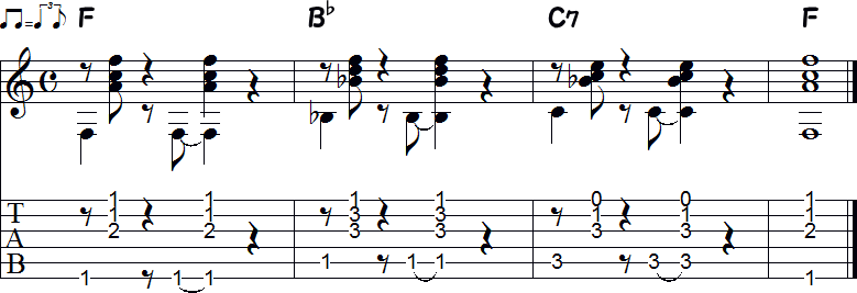 コードC7の練習4小節