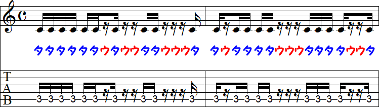 全て16分休符の2小節